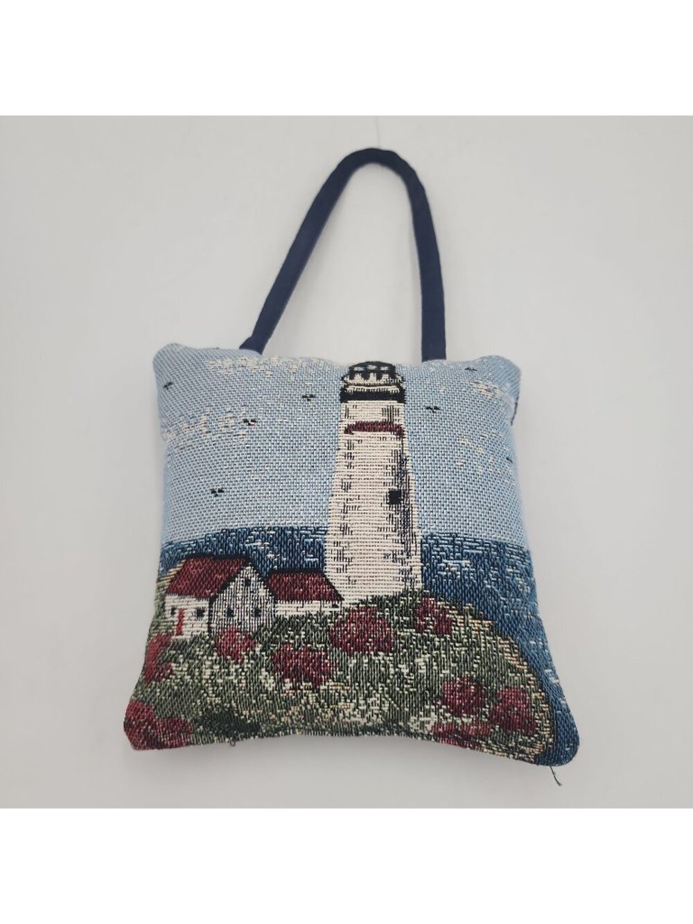 Vintage Lighthouse Nautical Tapestry Door Hanger Pillow 6x6"